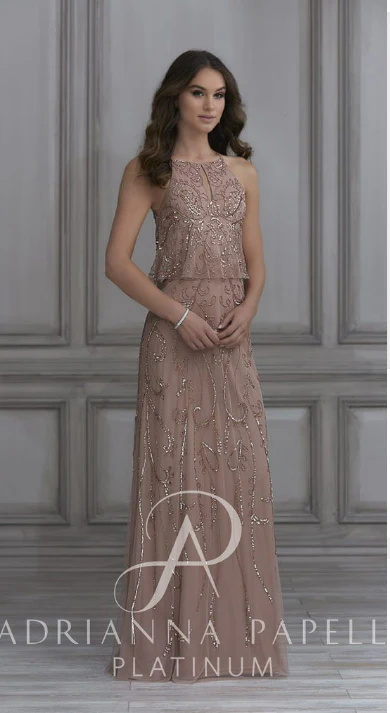 Adrianna Papell Platinum Bridesmaid Dress 40119
