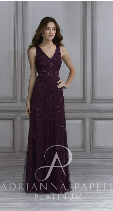 Adrianna Papell Platinum Bridesmaid Dress 40123