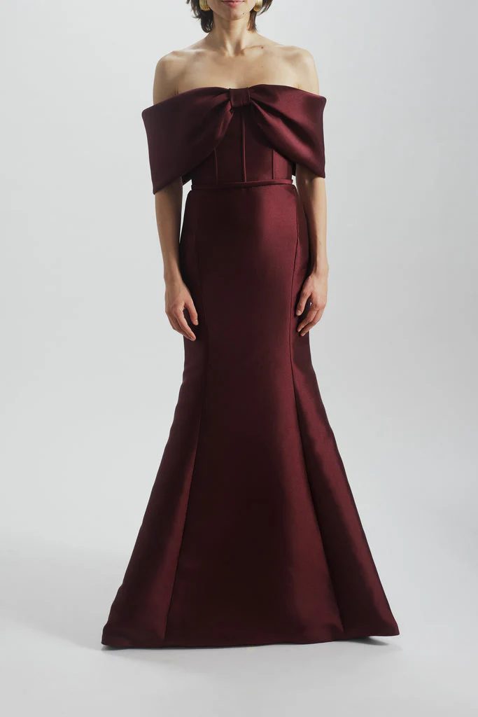 Amsale Evening Off The Shoulder Bow Gown P851M - Image 2