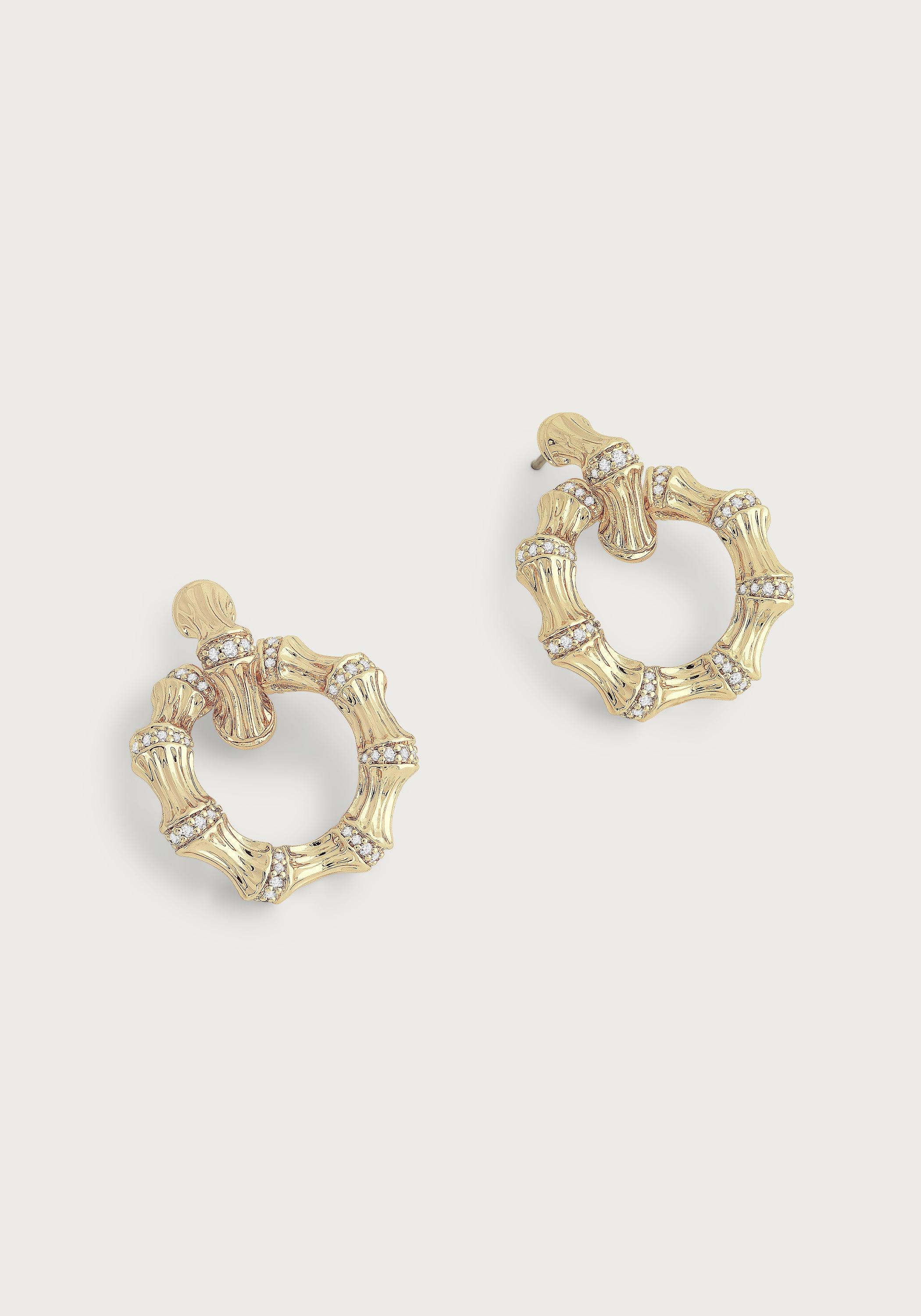 Bamboo Double Hoop Earrings - Image 2