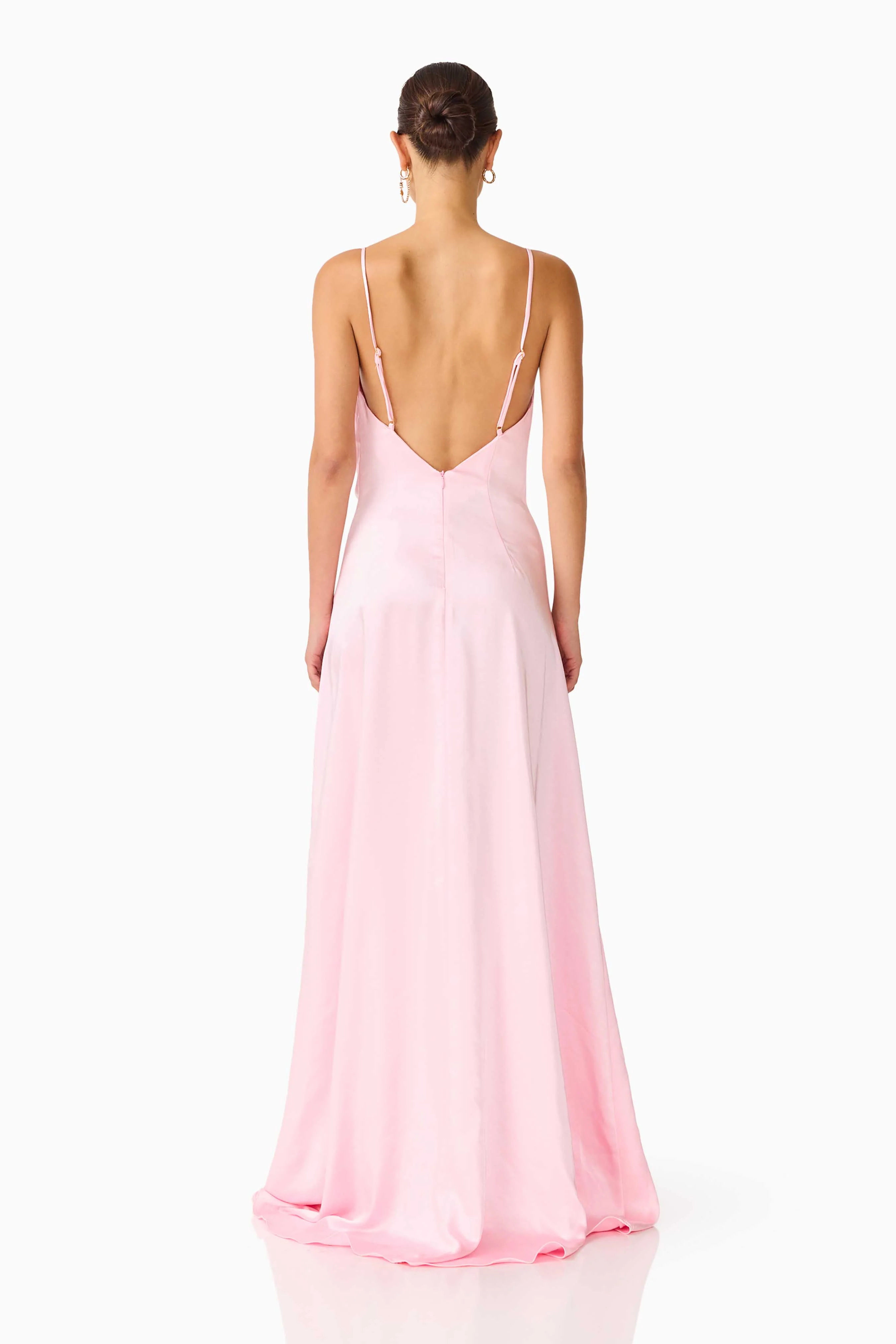 Clementine Cowl Neck Maxi Dress in Pale Pink - Image 3