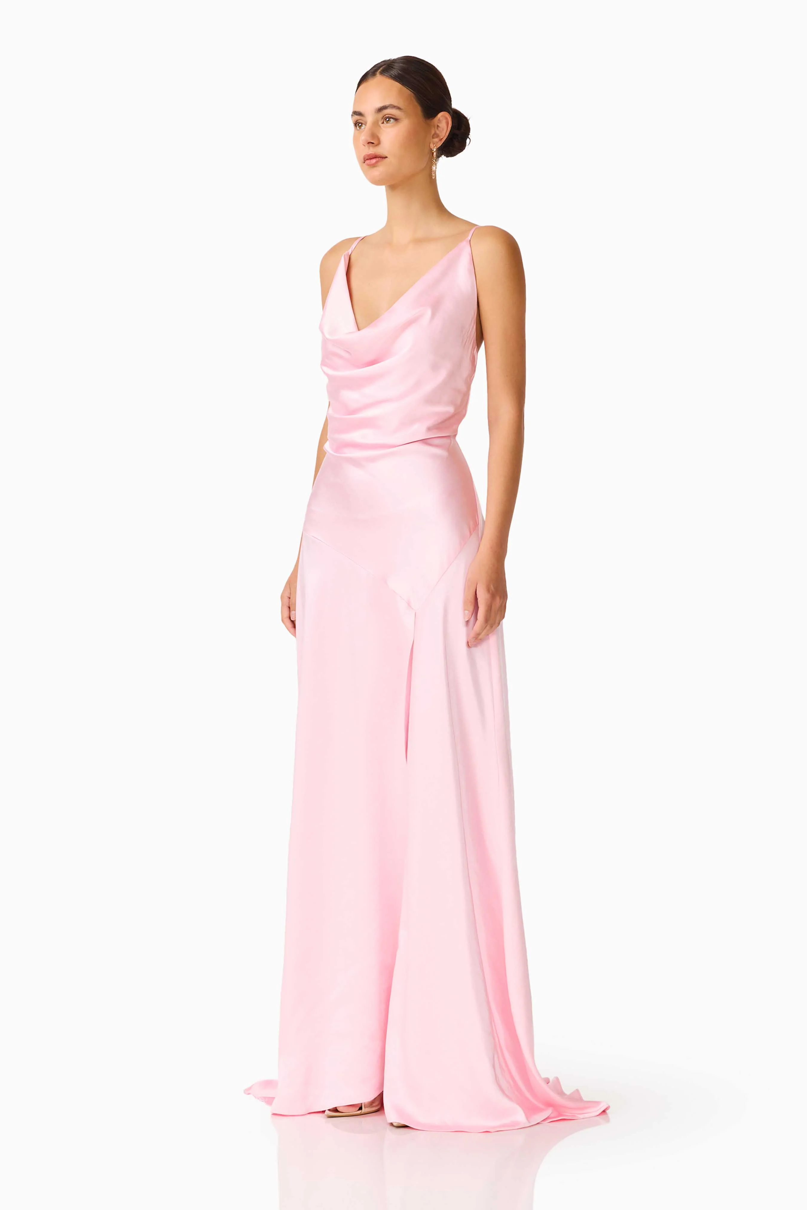 Clementine Cowl Neck Maxi Dress in Pale Pink - Image 5