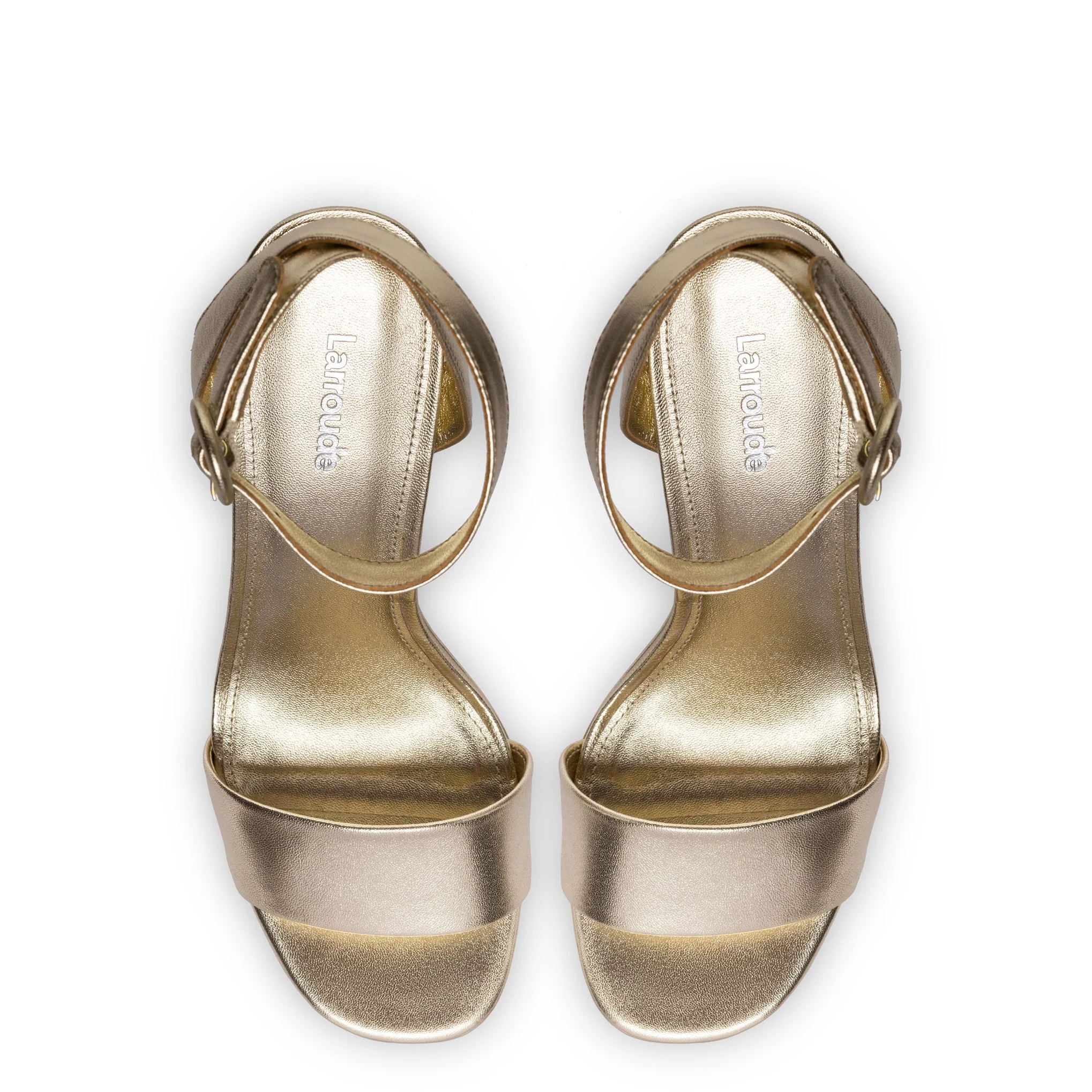 Dolly Sandal In Gold Metallic Leather - Image 3