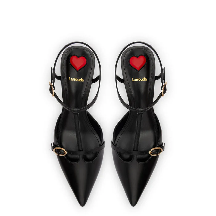 Grace Pump In Black Leather - Image 3