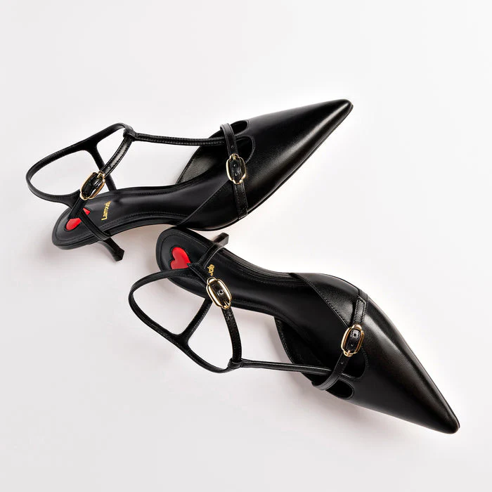 Grace Pump In Black Leather - Image 8