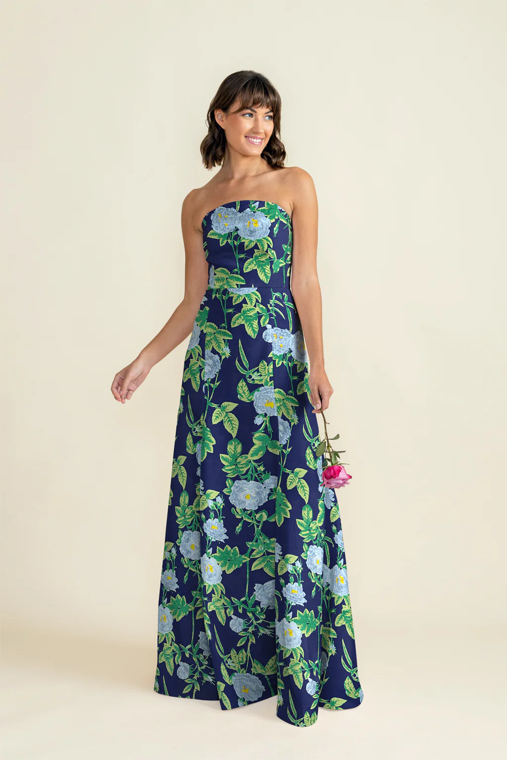 Hannah Bodice with Trumpet Skirt in Camellia Jacquard - Image 2