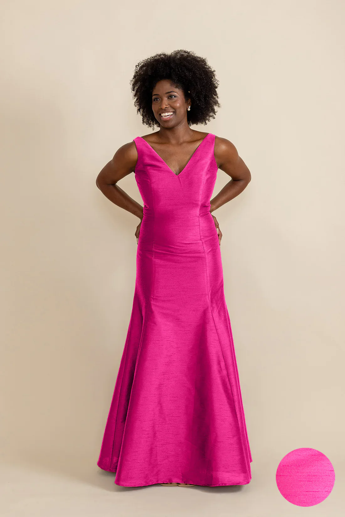 Harper Bodice with Trumpet Skirt in Shantung - Image 14