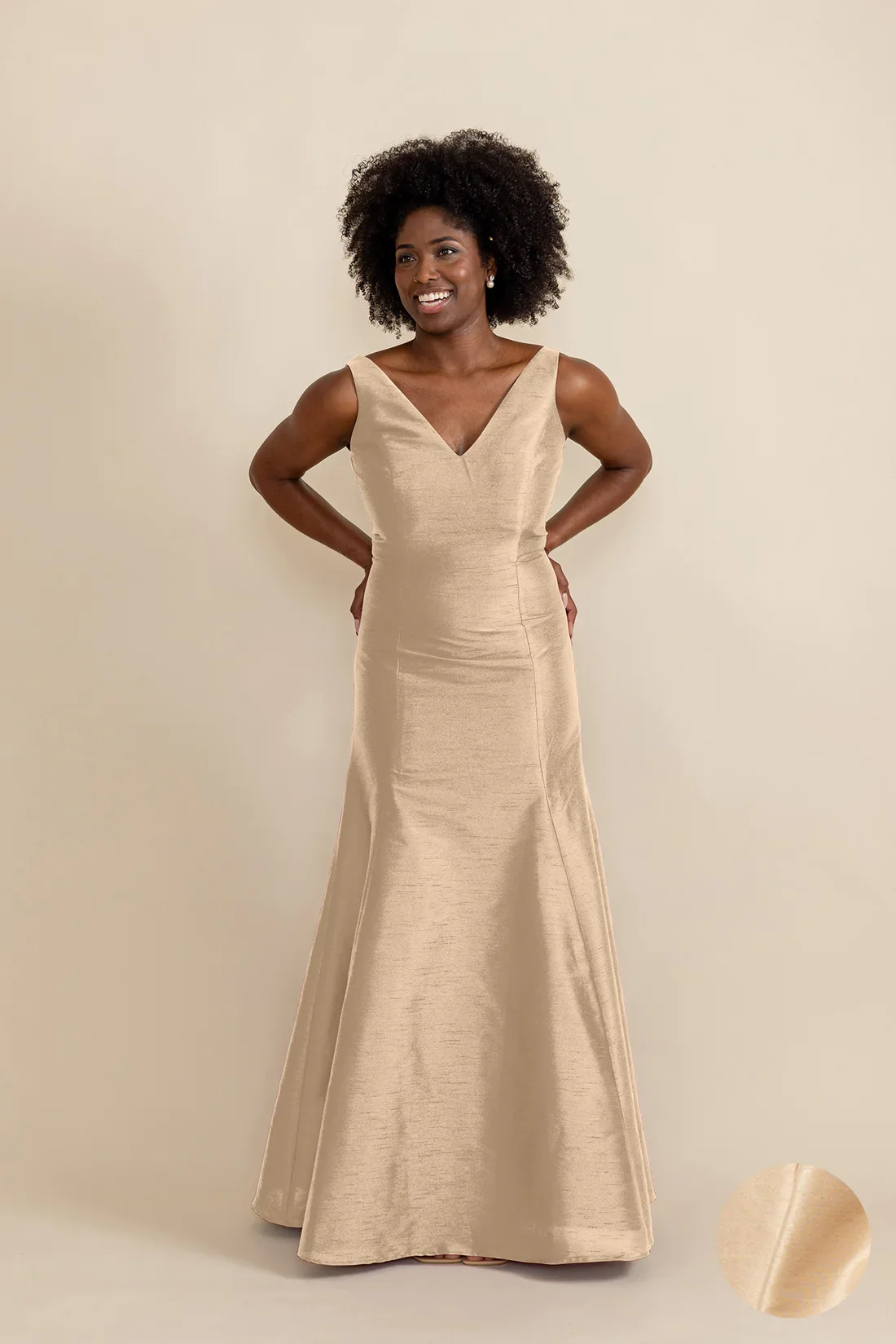 Harper Bodice with Trumpet Skirt in Shantung - Image 8