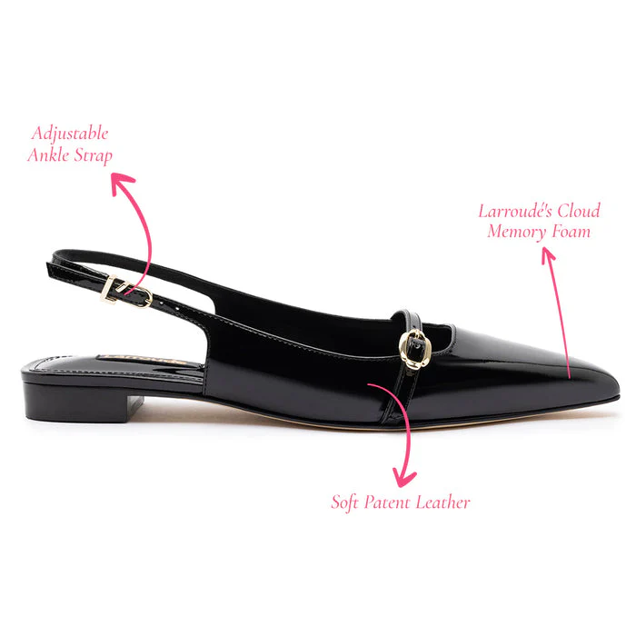 Ines Flat In Black Patent Leather - Image 5
