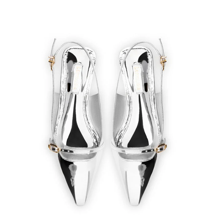 Ines Flat In Silver Specchio - Image 3