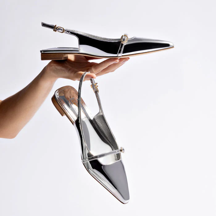 Ines Flat In Silver Specchio - Image 7