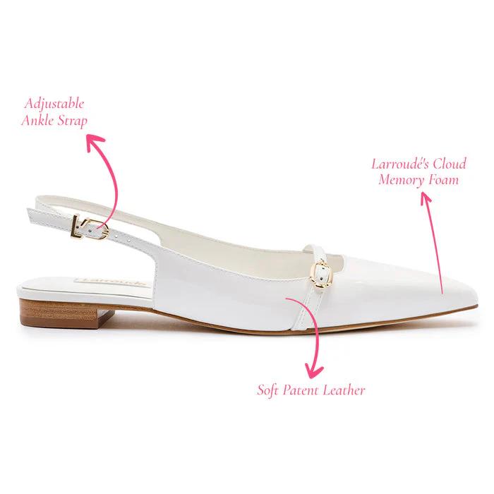 Ines Flat In White Patent Leather - Image 5