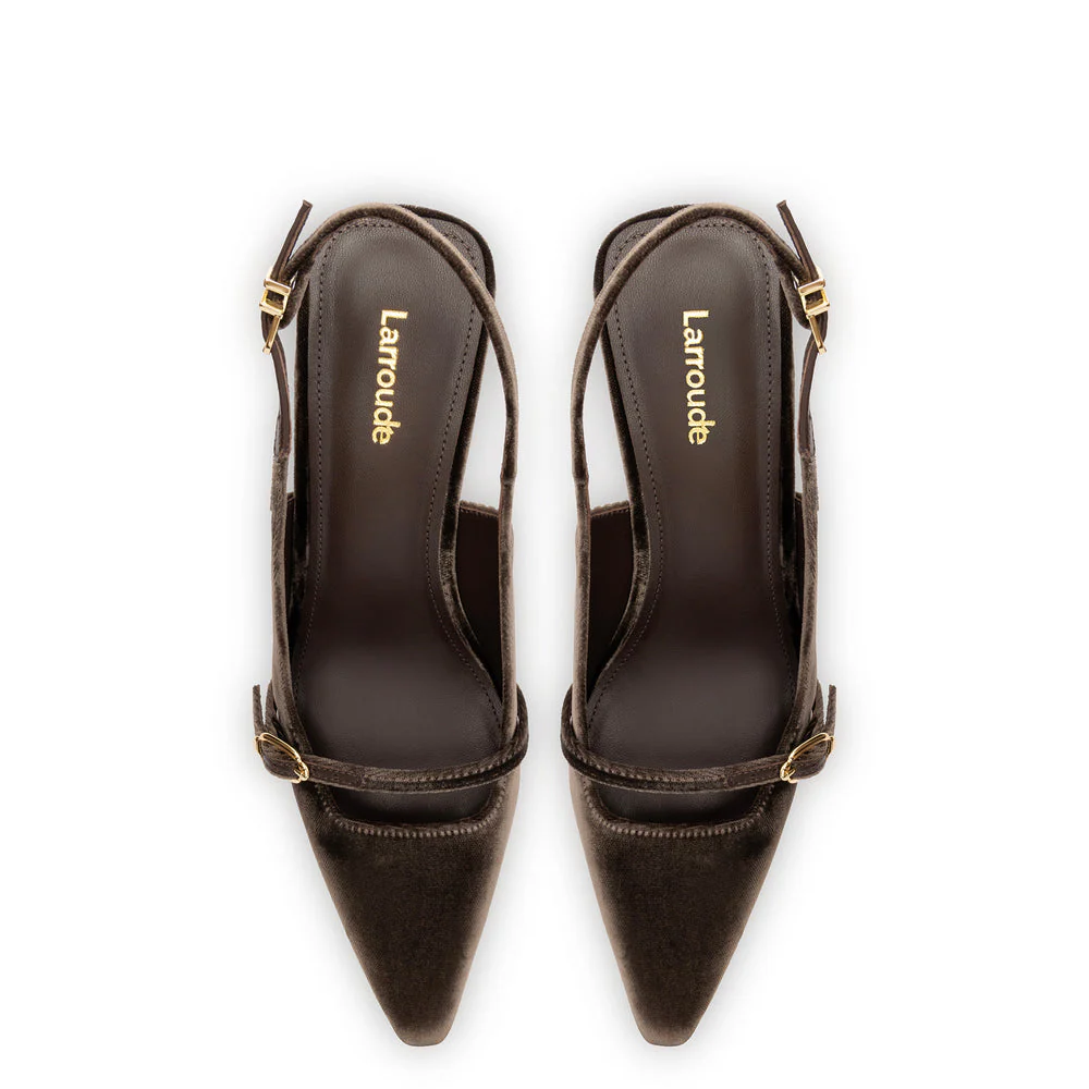 Ines Pump In Expresso Velvet - Image 3
