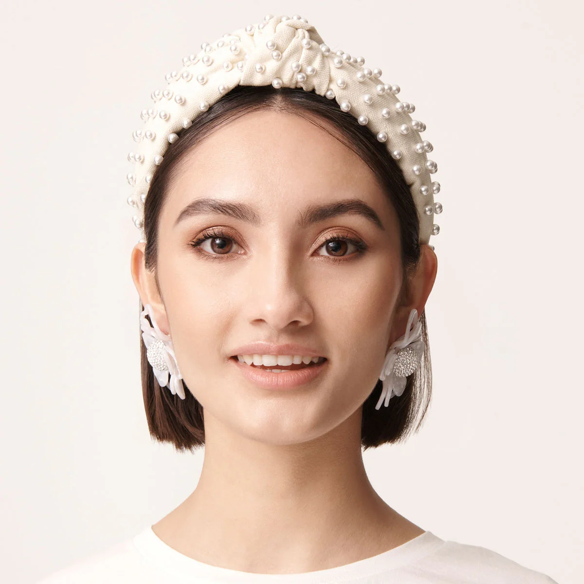 IVORY WOVEN PEARL HEADBAND