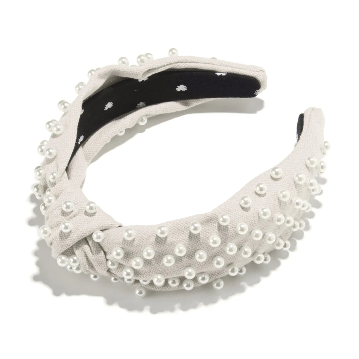 IVORY WOVEN PEARL HEADBAND - Image 2