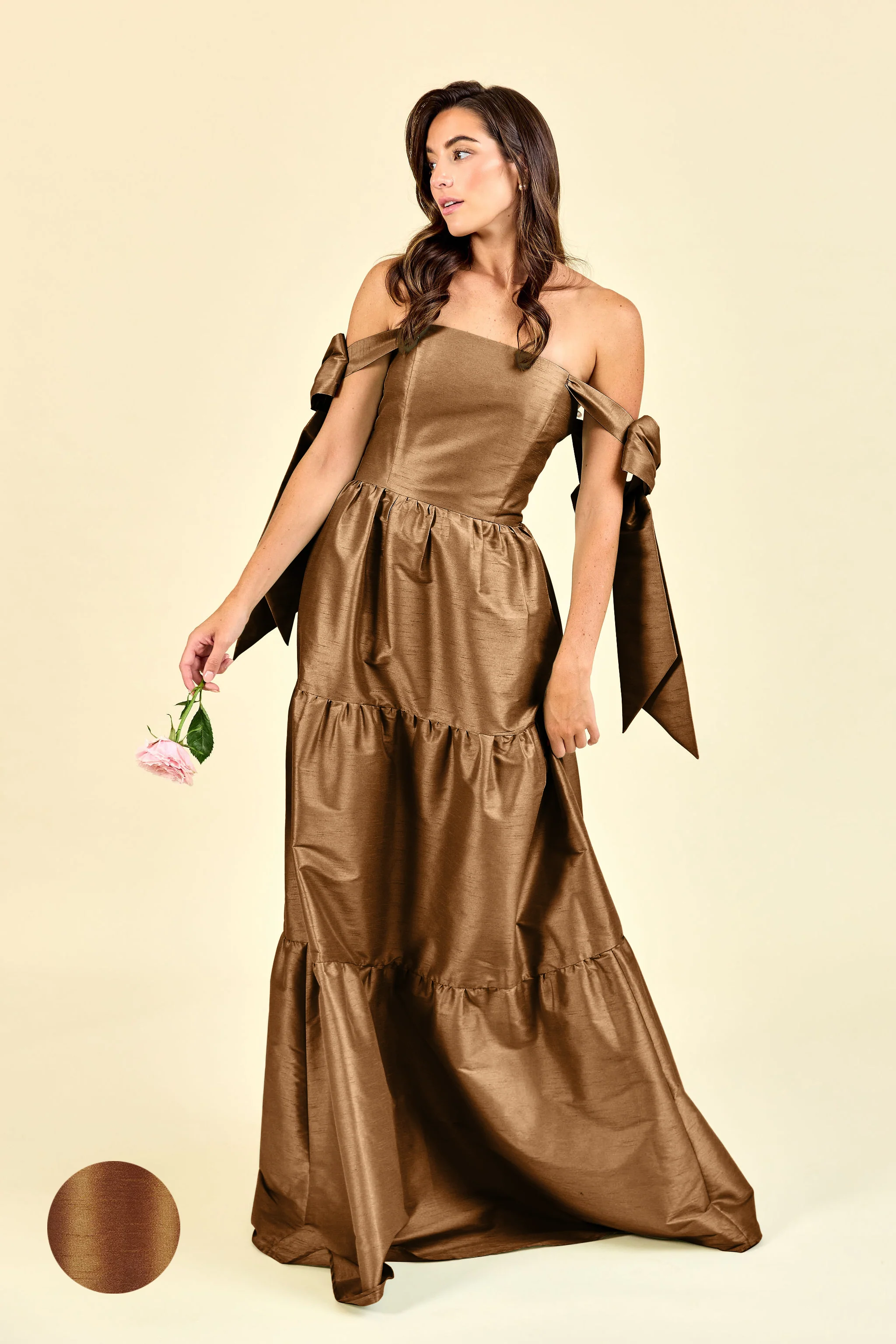 Julie Bodice with Tiered Skirt in Shantung - Image 19