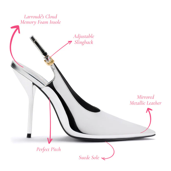 Larroudé x Altuzarra Pump In Silver Specchio - Image 4