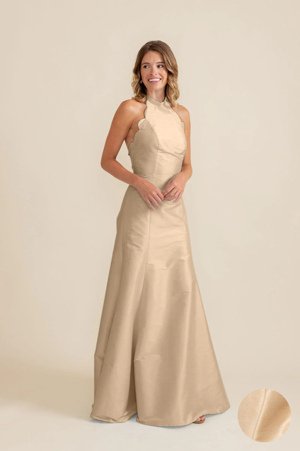 Margot Bodice with Trumpet Skirt in Shantung - Image 3