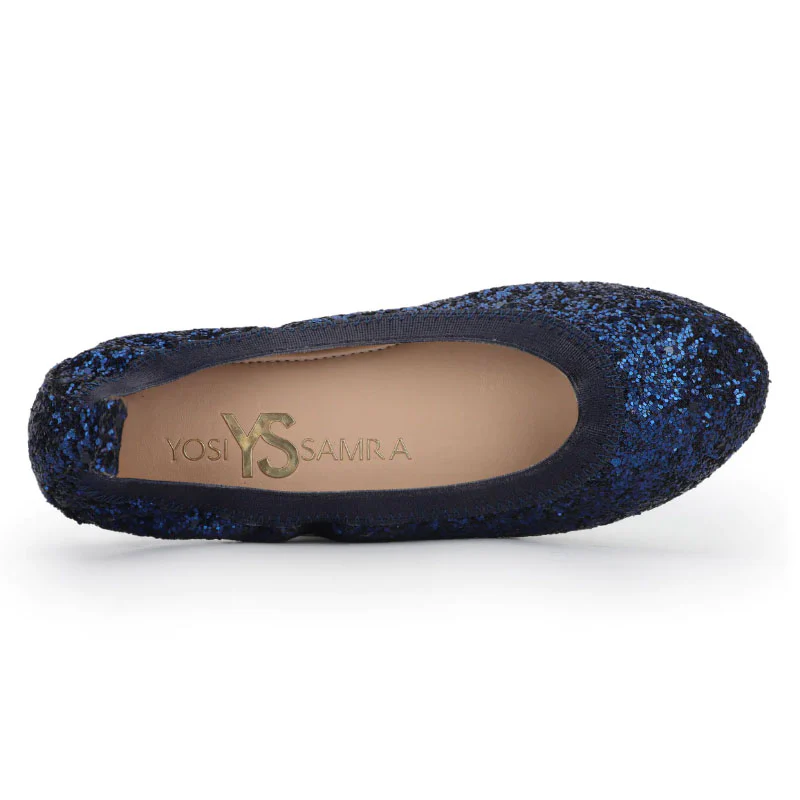 Miss Samara Ballet Flat in Navy Glitter - Kids - Image 3