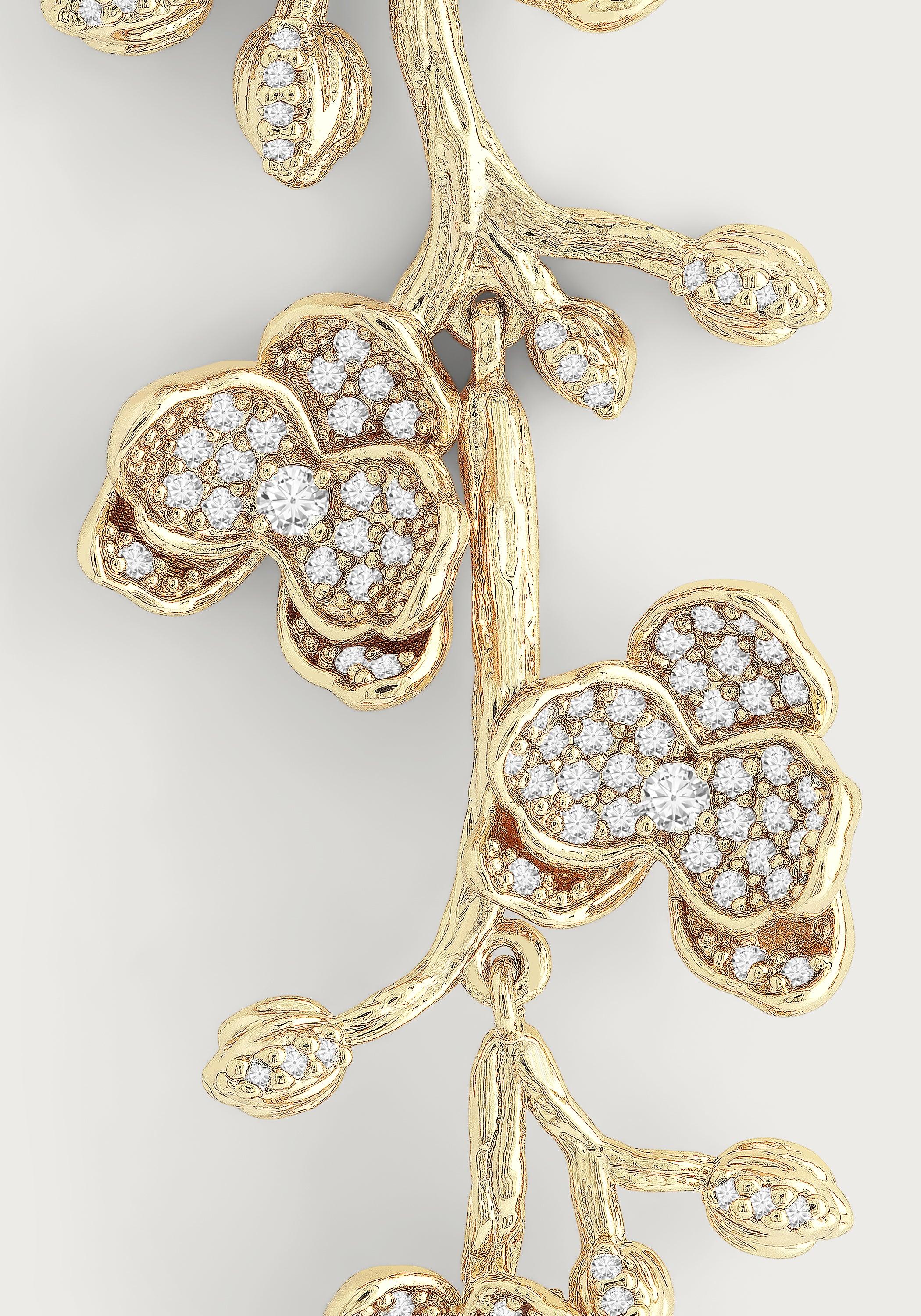 Orchid Pavé Clear White Dangle Earrings - Image 3