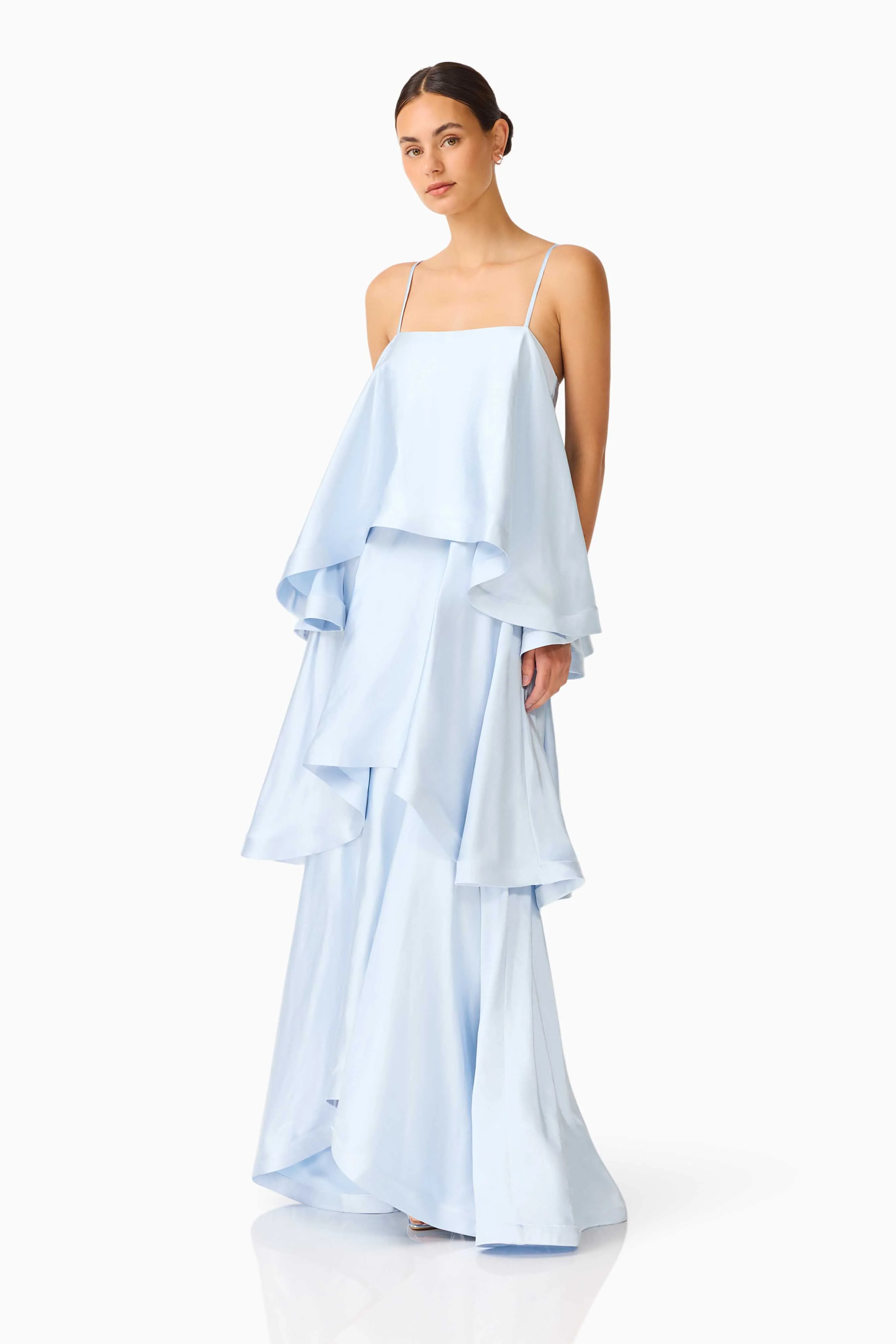 Tilly Tiered Maxi Dress in Pale Blue - Image 5